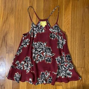 Anthropologie Maeve 100% silk floral tank top cami